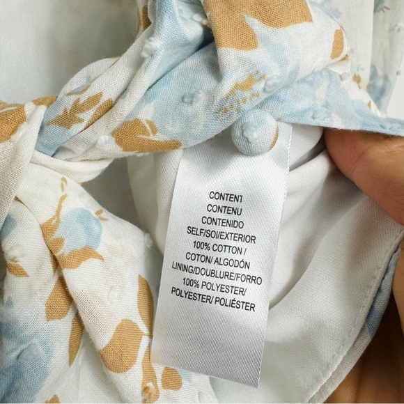 WAYF 100% cotton tie front crop blouse - Picture 6 of 9